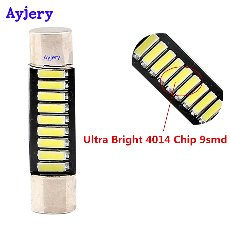 AYJERY! СВЕТОДИОДНЫЕ гирлянды C5W 4014 9 SMD 29 мм 31 4 10 шт.|led interior light|interior light12v led lights |