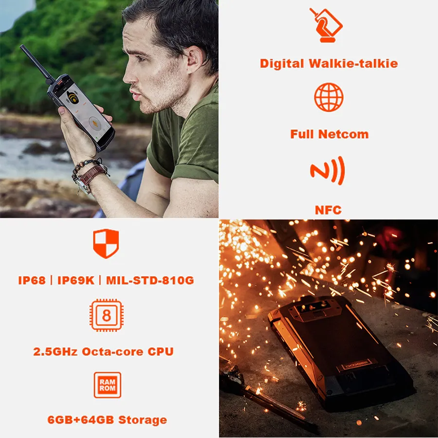 DOOGEE S80 IP68/IP69K мобильный телефон рация беспроводной зарядки NFC 10080 мАч 12V2A 5 99 FHD Helio P23