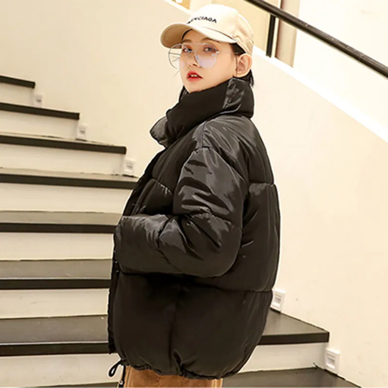 Осенне-зимняя женская куртка-парка 2019 модное короткое Свободное пальто с длинным