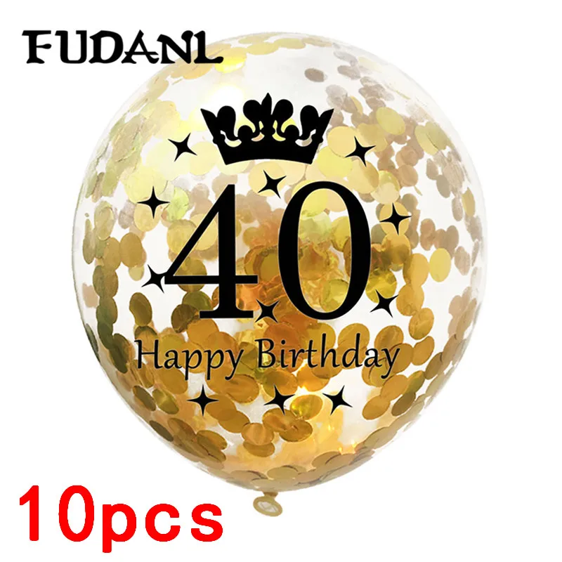 40th 12 дюймов розовое золото конфетти воздушные шары 18 21 30 40 50 юбилей шарик для дня рождения вечерние украшения для взрослых Свадебный декор - Цвет: 40th