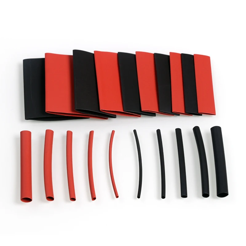 428 шт 2:1 термоусадочная трубка черный и красный полиолефин электрическое