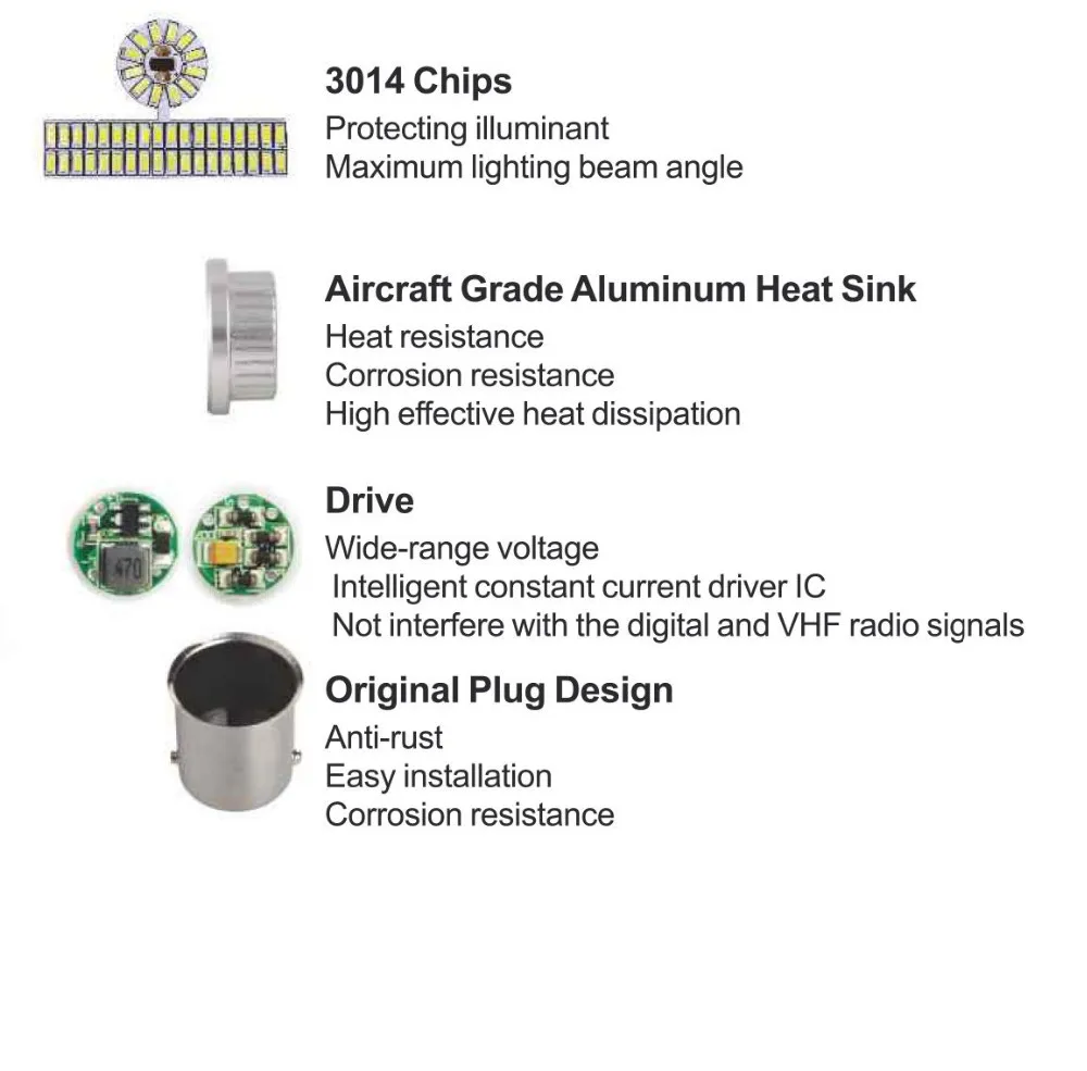 2x T10 36-SMD 3014-светодиодсветодиодный супер яркая 168 лм светодиодный ная Лампа 194 2825 2827