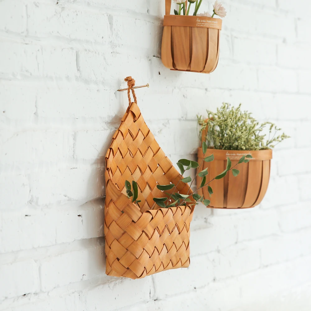 

Домашний настенный декоративная ваза ручной работы плетеная корзина для цветов подвесная корзина для хранения декоративные корзины корзи...