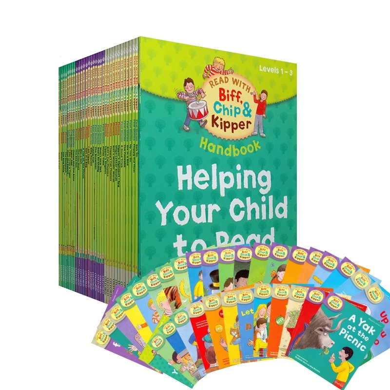 1 set 33 books 1-3 level Oxford reading tree hand book Helping Child to read Phonics English story Picture book