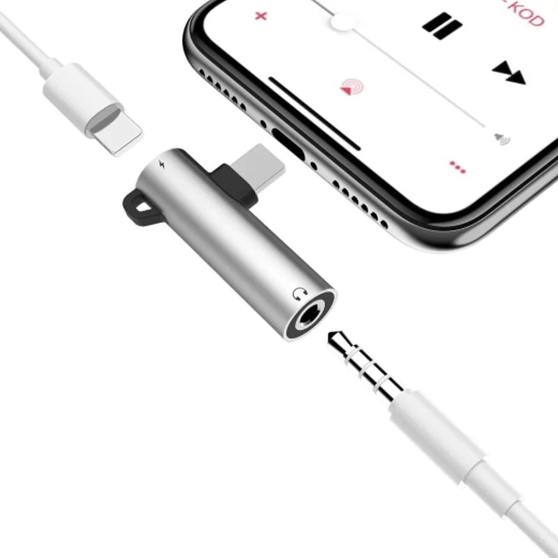 otg Converter for iphone X Adapter Lightning to 3.5mm Jack Headphone Charge Music Splitter 7 Plus 8 | Мобильные телефоны и