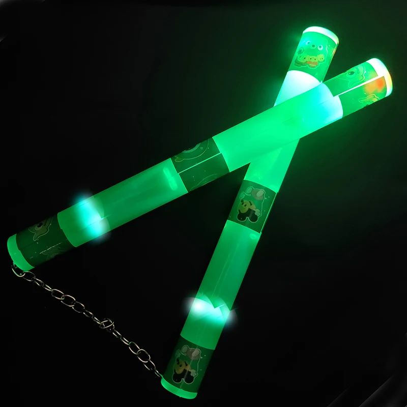 26 см Nunchaku пластиковая светящаяся игрушка для детей искусство цепи безопасный Брюс Ли нунчаки для начинающих Китайский Kongfu игры на открытом воздухе