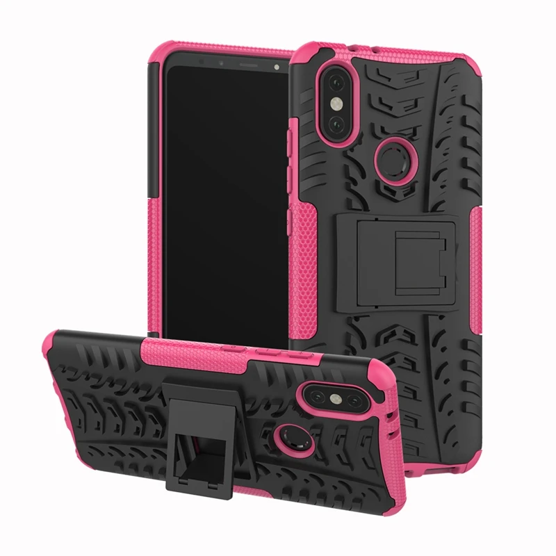Heavy Duty Armor Case For Xiaomi Mi A2 Lite Cover Silicone Hybrid Hard Stand Bumper |