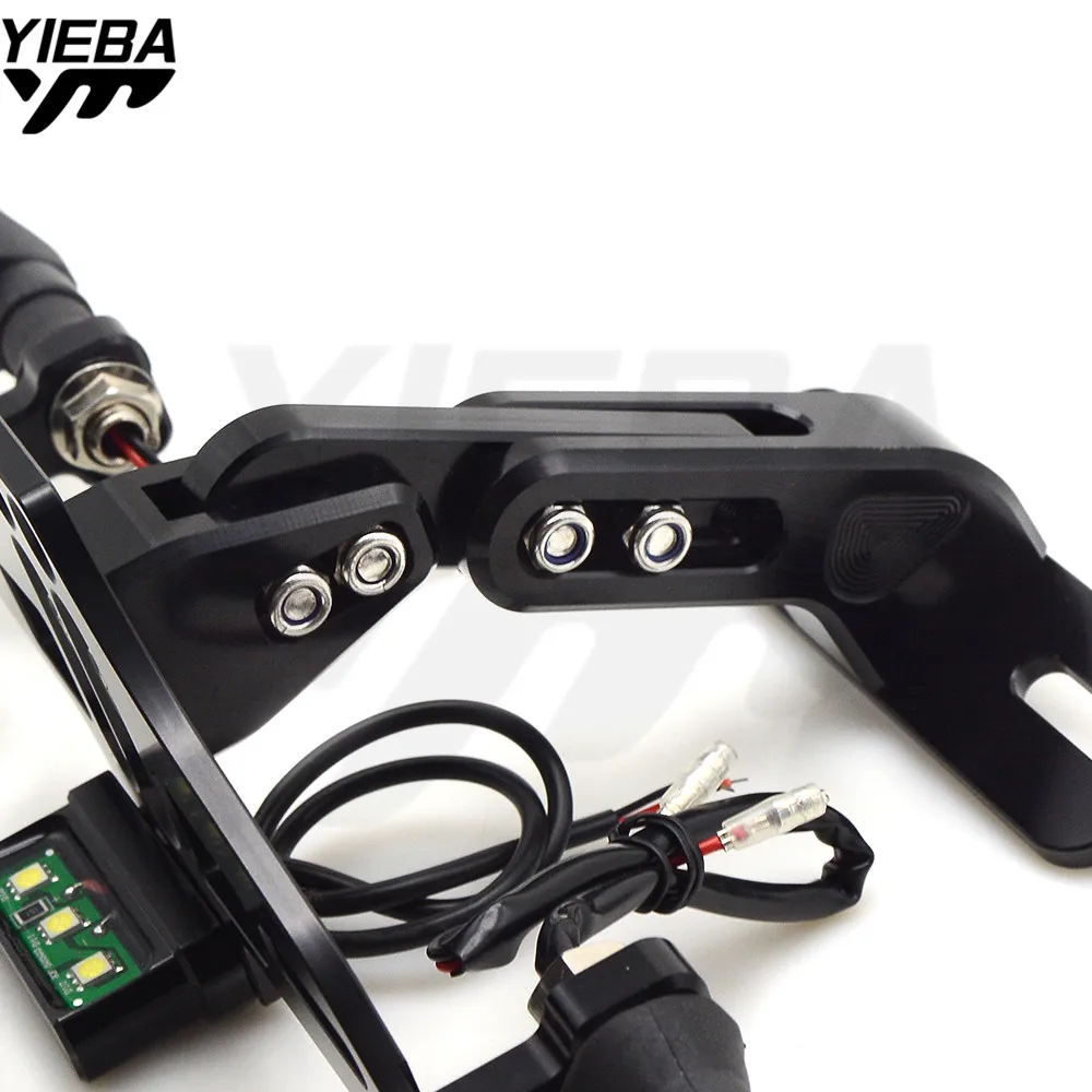 Кронштейн номерного знака мотоцикла держатель со светом для kawasaki ER6F ER6N ER 6N 6F VERSYS