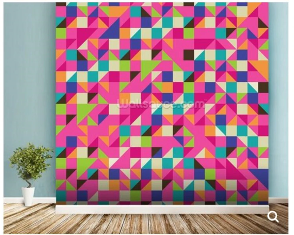 Пользовательские абстрактные обои мозаика Pinks Настенные художественная Фреска