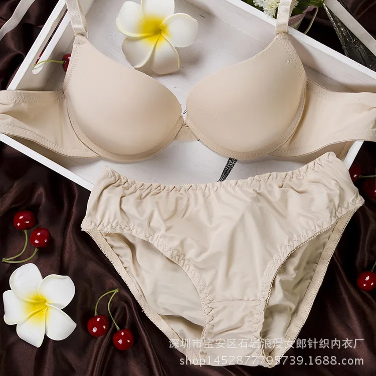 

Small breast women Bra And Panty Sexy Push Up Bra Panty Briefs white Pink black Underwear Lingerie bra set Women Top Bra Set