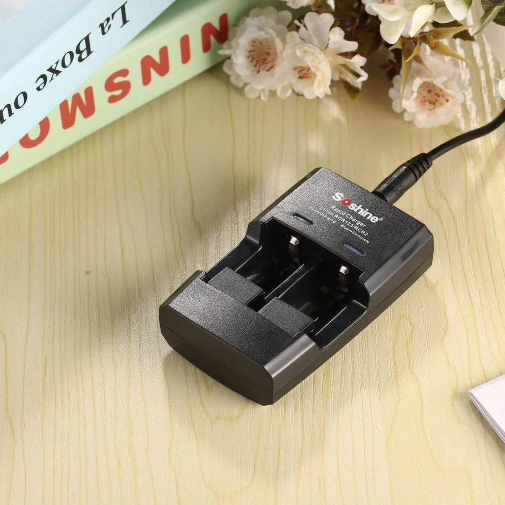 Soshine S5 2 слота умная Интеллектуальная батарея быстрое зарядное устройство ЕС вилка для литий-ионных CR123 CR2 16340 15266 14250 литиевая батарея