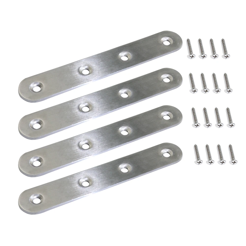 

1/2/4/10pcs Stainless Steel Corner Code Straight Bracket Fixed Furniture Repair Connector Multisize Thick Angle Code with Screws
