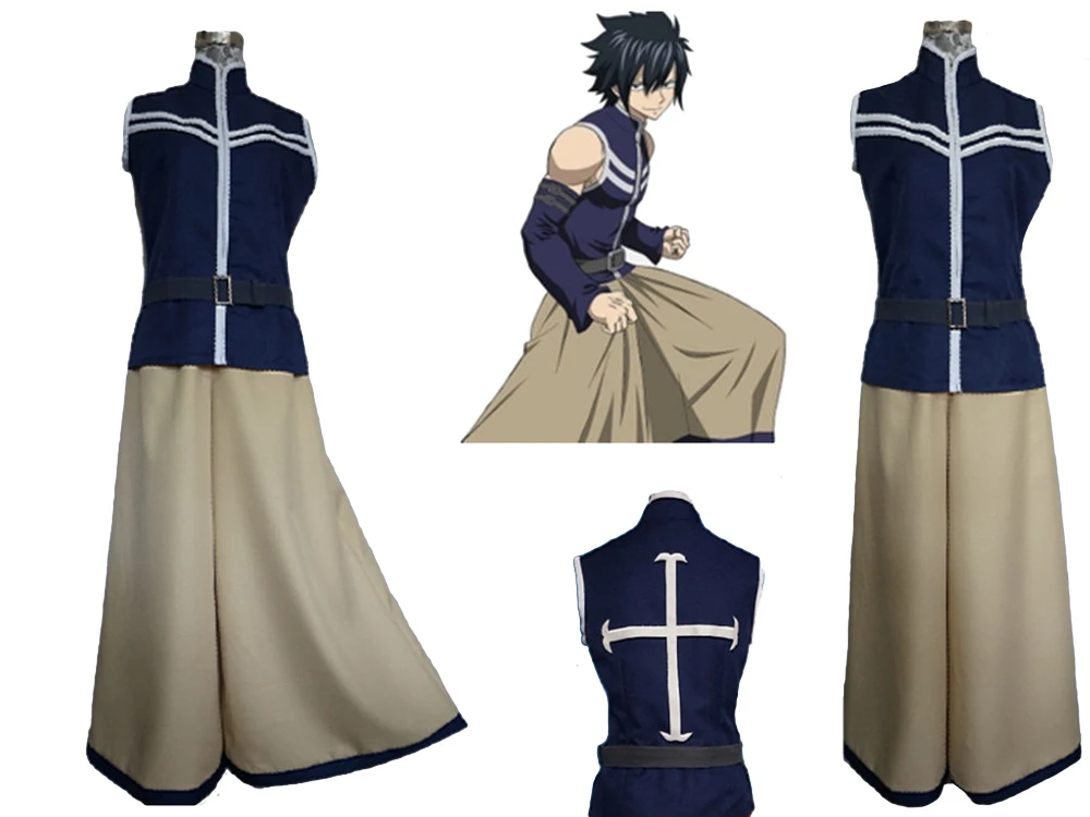 

Fairy Tail Guild Mage Team Natsu Gray Fullbuster Outfit Cosplay Costume