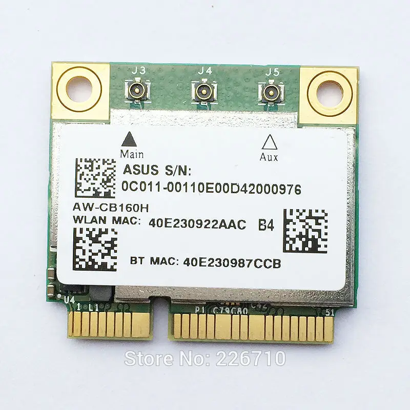 Мини карта PCI E Azurewave 1300 Мбит/с для антенн 802 11 abgn/11ac Wi Fi + BT Bluetooth 4 0 Broadcom BCM94360HMB 3X с