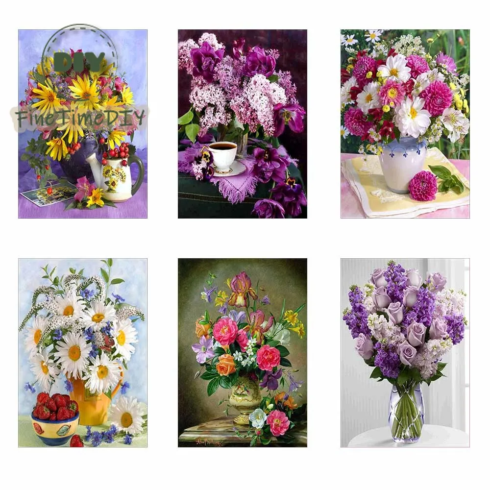 5D алмазная Вышивка Цветы Продажа diy живопись набор цветов частичная дрель