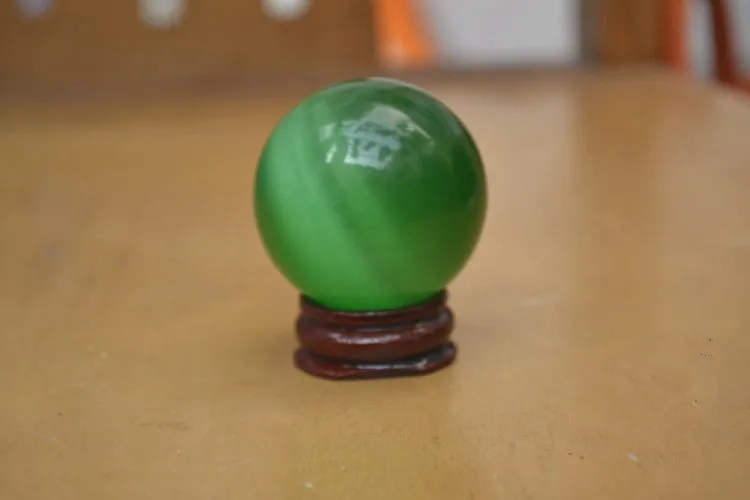 

40mm Green Cats Eye Fiber Optic Glass Sphere Crystal Ball China