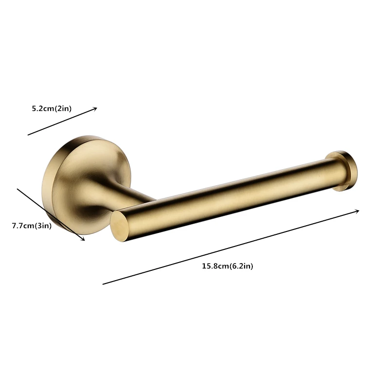Bathroom Accessories Set 304 Stainless Steel Brass Gold Paper Holder Wall Mounted Toilet Roll Brushed Tissue Shelf | Обустройство