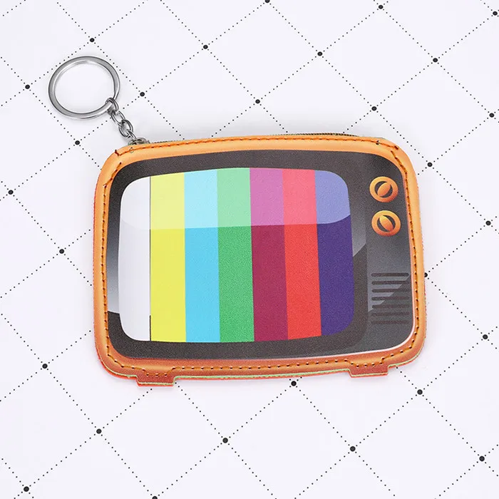 tv Модный кожаный кошелек для монет для детей, креативный мультяшный клатч, кошелек, ТВ, губы, форма короны, маленькая сумочка, мини carteras, хранение кошелек - Цвет: tv