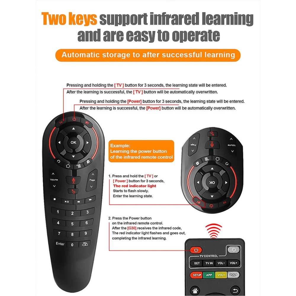 G30S Голосовое управление mo 2 4G Беспроводная Клавиатура Fly Mouse для гироскопа датчик