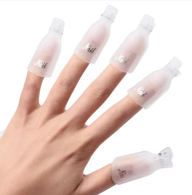 10 pcs White Cap OYAKOM 10 шт. дизайн ногтей Замачивание колпачок зажим средство для снятия УФ гель-лака для ногтей+ 900 шт. ватный гель салфетки для ногтей Удаление обертывания маникюрные инструменты - Цвет: 10 pcs White Cap