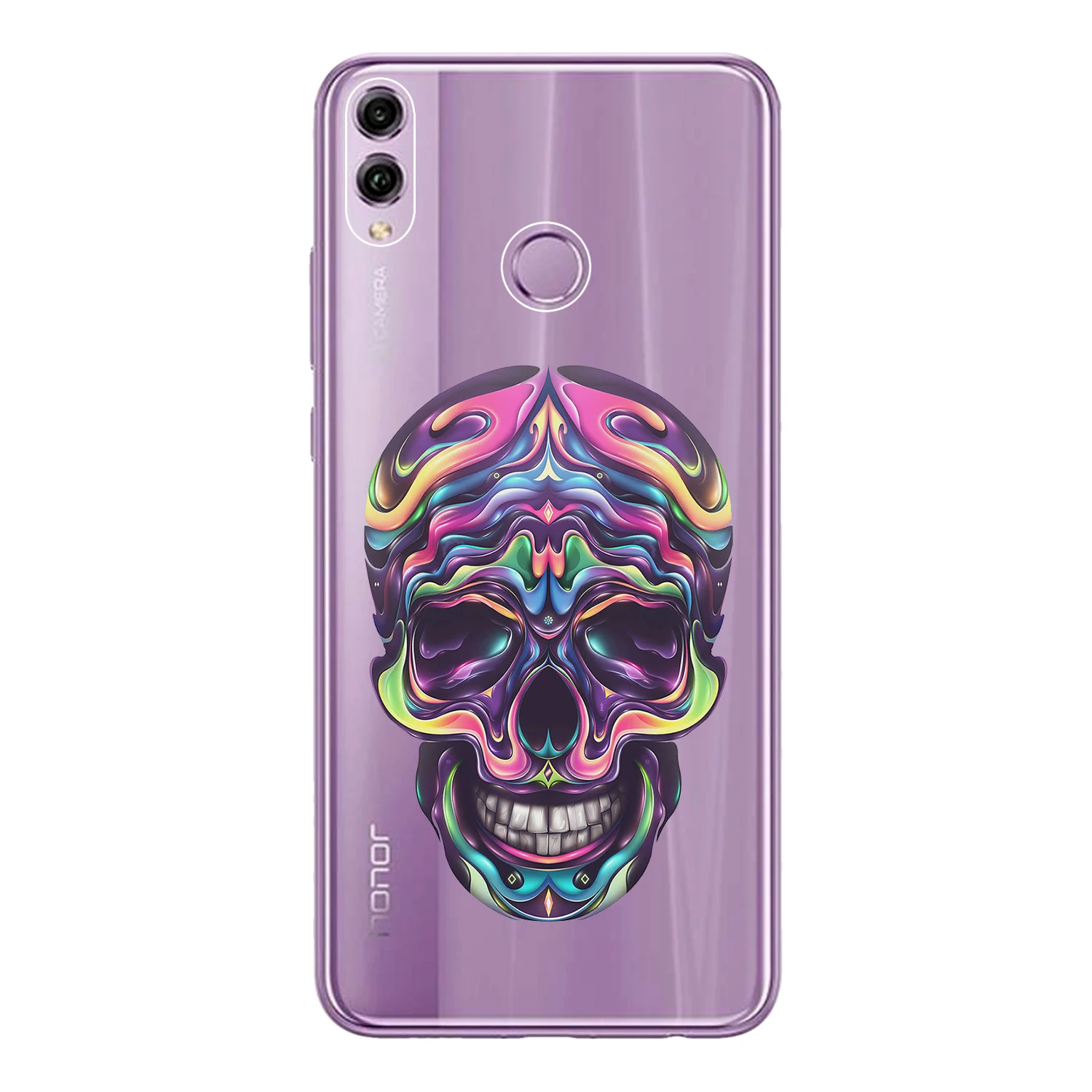 For Huawei Honor 8X Case Cover 6.5&quot Soft TPU Silicone Cool Smoking Glasses Rose Flower Skull Phone Shell Coque |