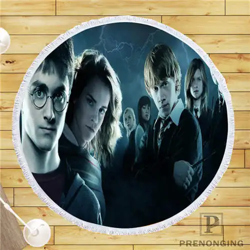 Round beach blanket Пользовательские DIY из микрофибры по индивидуальному заказу ткань harry_potter(1) Круглый пляжный коврик полотенце напечатано по требованию 150 см#19-01-28-4-142 - Цвет: Round beach blanket