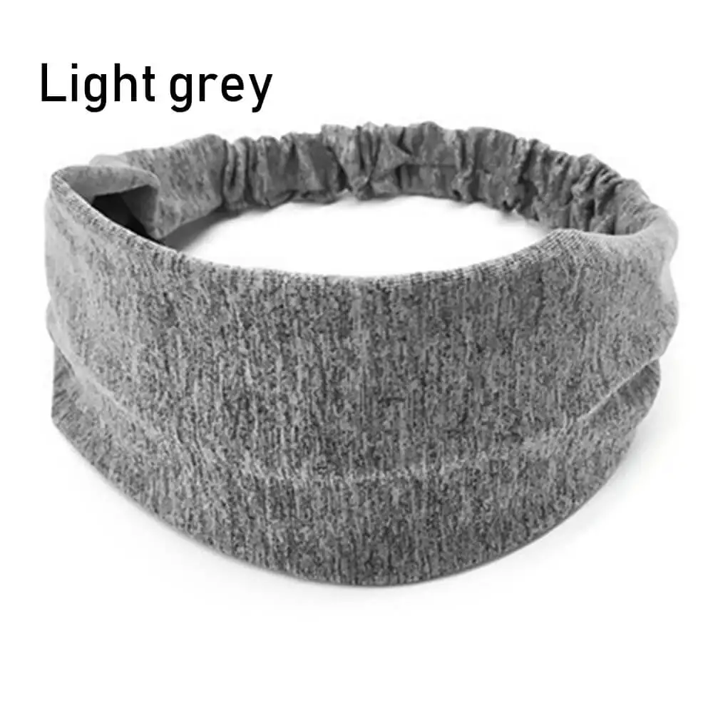 light grey Новая эластичная повязка на голову для йоги, спортивный Напульсник для женщин/мужчин, Спортивная резинка для волос, тюрбан, уличный спортивный напульсник спортивная повязка - Цвет: light grey