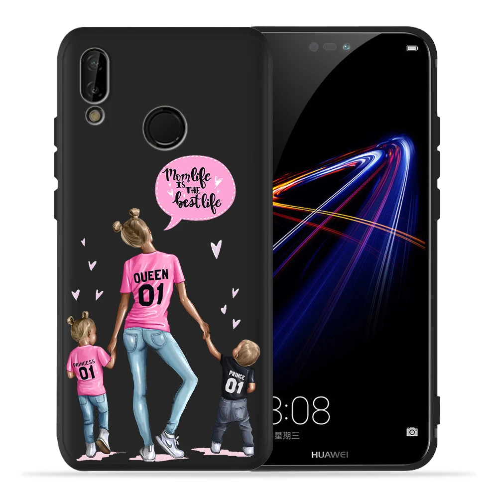 Чехол для huawei P30 Pro для huawei p20 lite mate 20 Honor 8 10 PSmart с коричневыми волосами Mama Baby mouse Super Mom Girl Etui, чехол