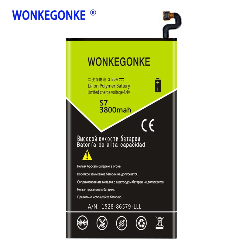 Аккумуляторы WONKEGONKE для Samsung Galaxy S7 G9300 аккумуляторы G930F G930 EB BG930ABA|Аккумуляторы