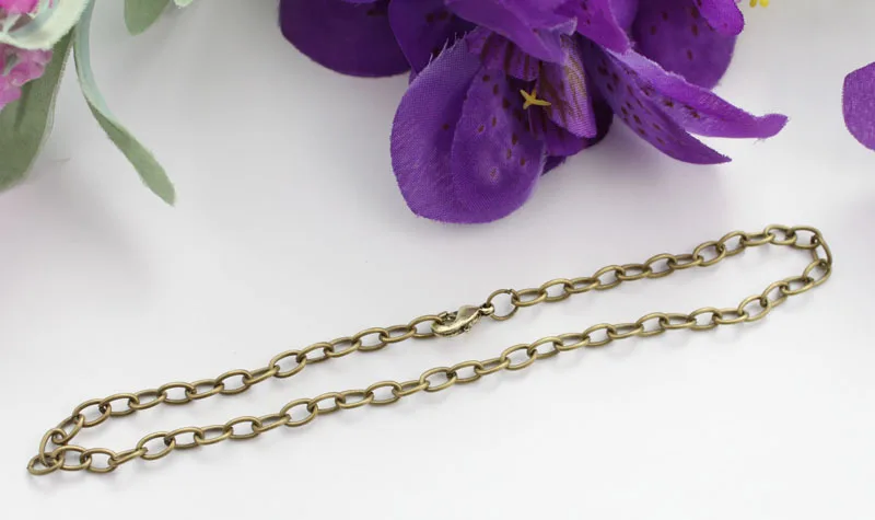 

24PCS Antiqued Bronze 6.9x4.3mm oval link chain necklaces #22488