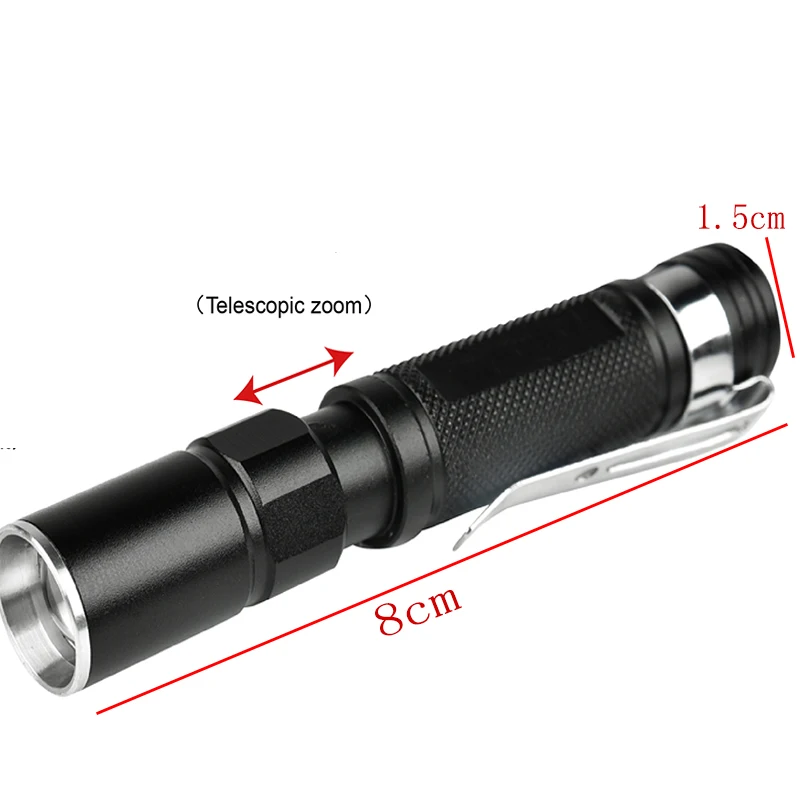 Портативный мини ручка светильник CREE Q5 2000LM светодиодная вспышка Фонарь