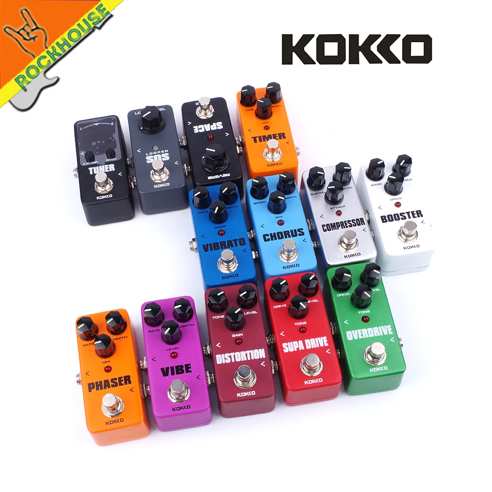 KOKKO гитарные педаль эффектов хор компрессор перегруз искажение бустер Vibe Vibrato петля реверберации фазер тюнер гитарная педаль