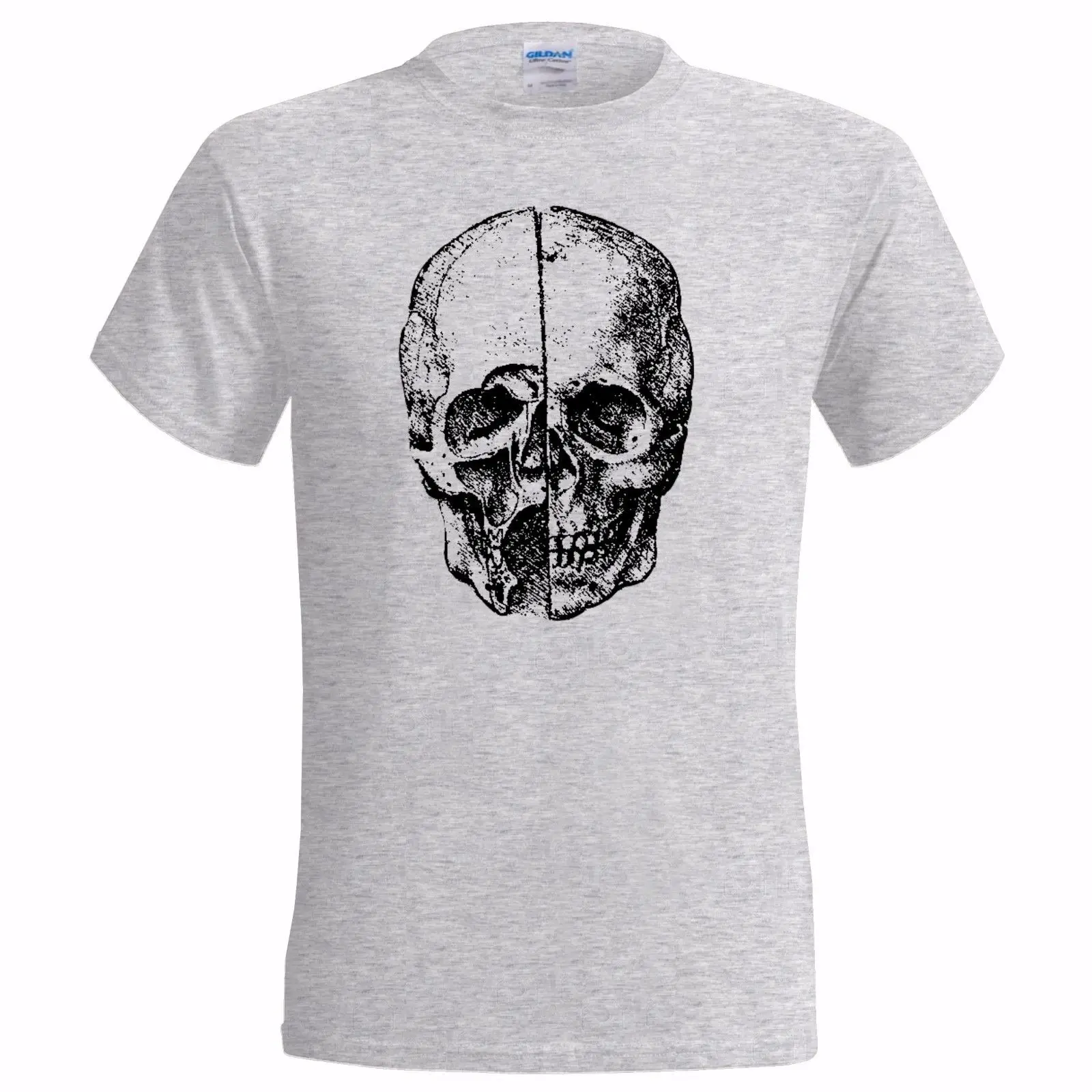 Мужская футболка с рисунком черепа да Винчи из 100% хлопка изображением Леонардо