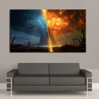 Модульные картины на холсте, художественный постер Teldrassil, сжигающий Мир Warcraft, битва за Azeroth, настенные картины с игрой, домашний декор