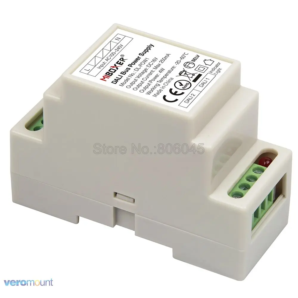 Блок питания Miboxer DIN Rail DALI шина DL POW1 DC16V 4W Max250mA AC 110V 220V RGB CCT Светодиодная лента