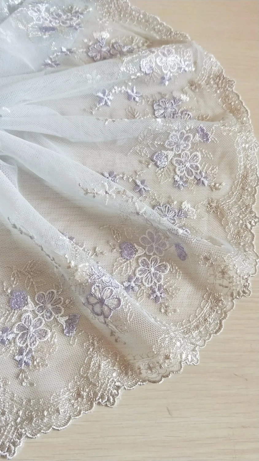 Кружевное нижнее белье 2 Yds кружевное с цветочной вышивкой из тюля 7 дюймов