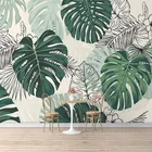 Самоклеящиеся обои, современные фотообои с тропическим растением, настенные фрески для гостиной, спальни, водонепроницаемые холщовые домашний декор