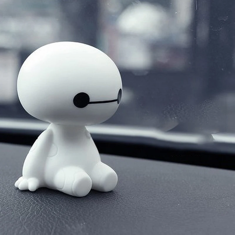 Автомобиль орнамент милый качающаяся голова робот Baymax кукла Автомобильная