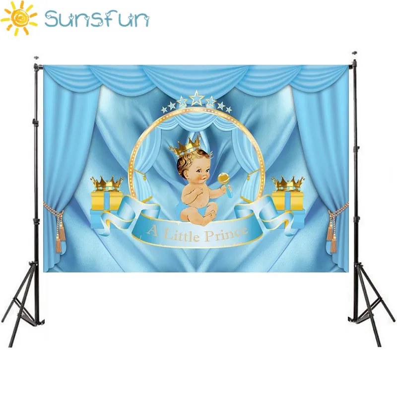 Sunsfun фото фон Королевский принц детский душ фотография Фон Корона подарок синяя