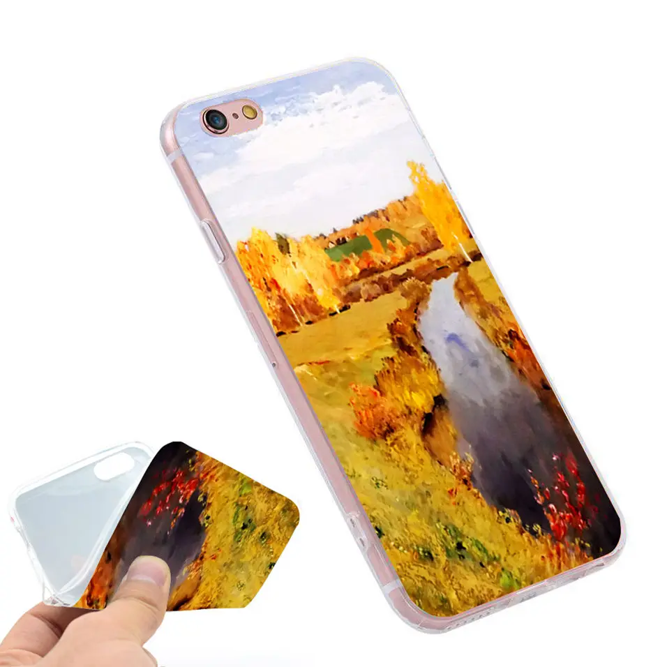 Защитный чехол Isaak Iliich Levitan золотой осенний Мягкий силиконовый для телефона iPhone X