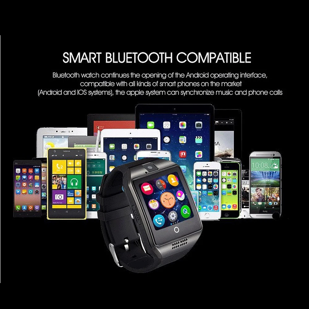 Bluetooth Смарт часы для телефона Android Поддержка шагомер Для мужчин наручные