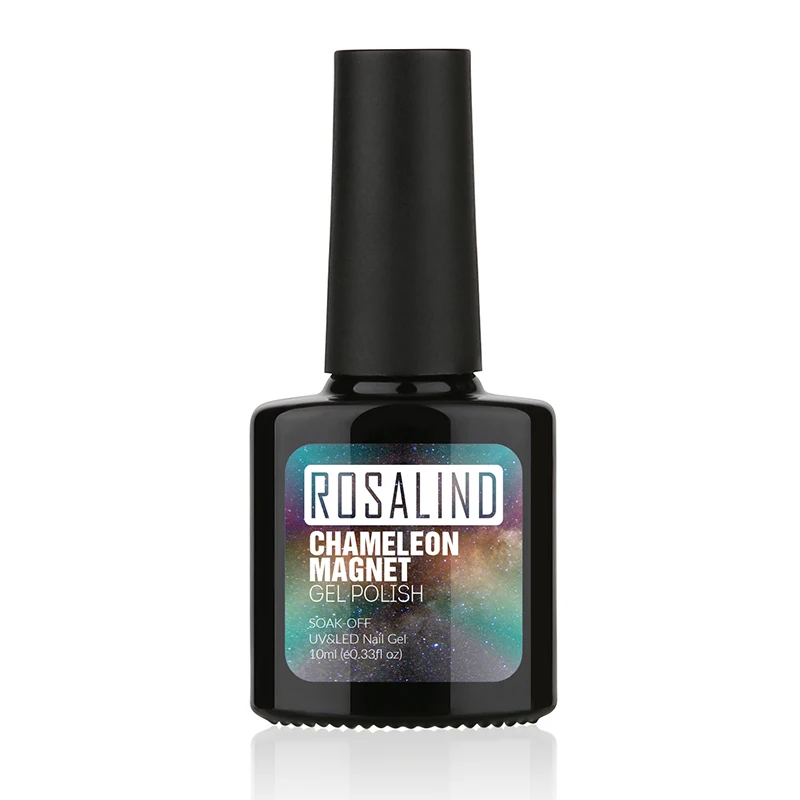 Гель лак для ногтей ROSALIND 1S P + черная бутылка 10 мл кошачий глаз Магнитный Хамелеон