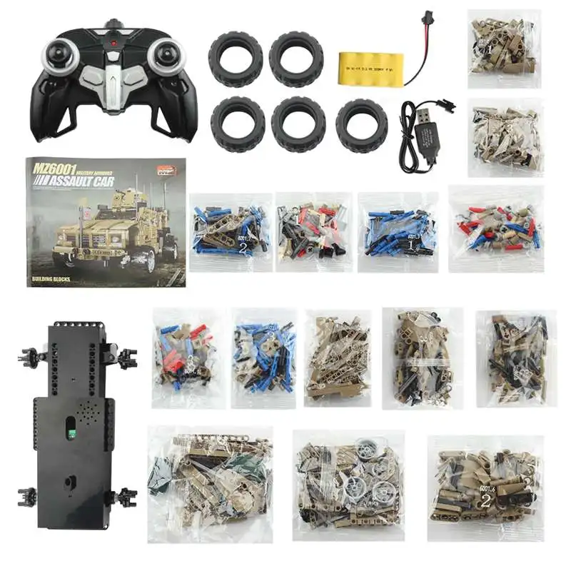 MoFun MZ6001 1/12 2,4 г 4CH 653 шт DIY собрать кирпичный блок RC автомобиль детская игрушка