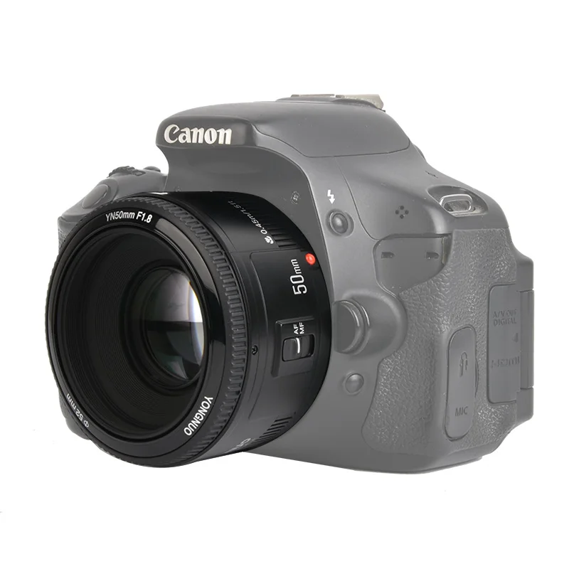 В наличии! YONGNUO YN50mm F1.8 YN EF 50 мм f/1.8 AF объектив YN50 диафрагма Автофокус для Canon EOS