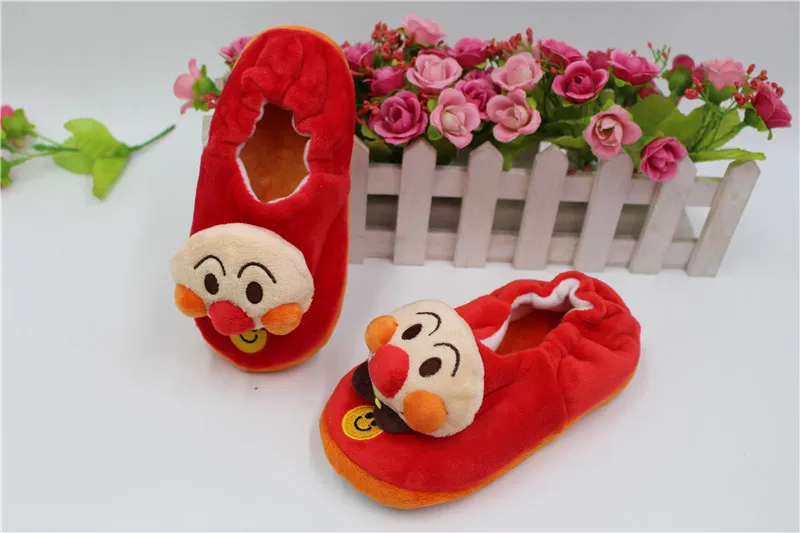 Новый Anpanman и baikinman Хлопок Дети Шлёпанцы для женщин мягкие теплые домашние тапочки