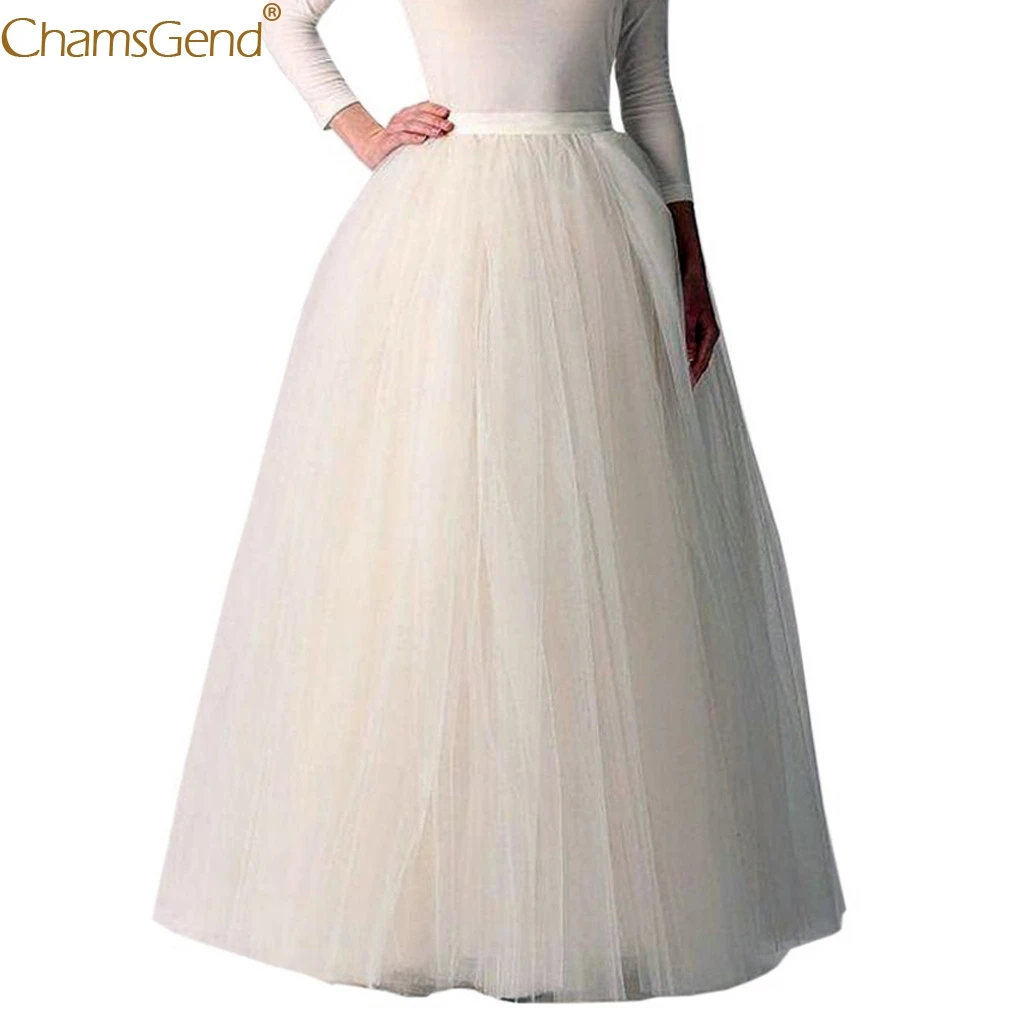 High Waist Long Skirts For Women Maxi Skirt Womens Tulle Pleated Gauze Princess Mesh Polyester Denim Jul | Женская одежда