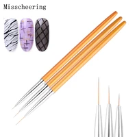 3pcsset professional gold metal handle nail art brush 3d nail tips liner drawing painting pen uv gel manicure brushes tool kit