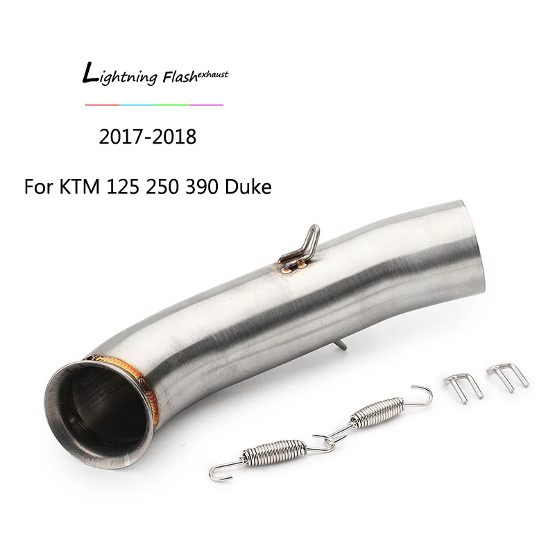 Stainless Steel Для 2012- KTM 200 390 Duke выхлопная труба 51 мм средняя труба слипоны для KTM 125 250 390 титановый сплав из нержавеющей стали - Цвет: Stainless Steel