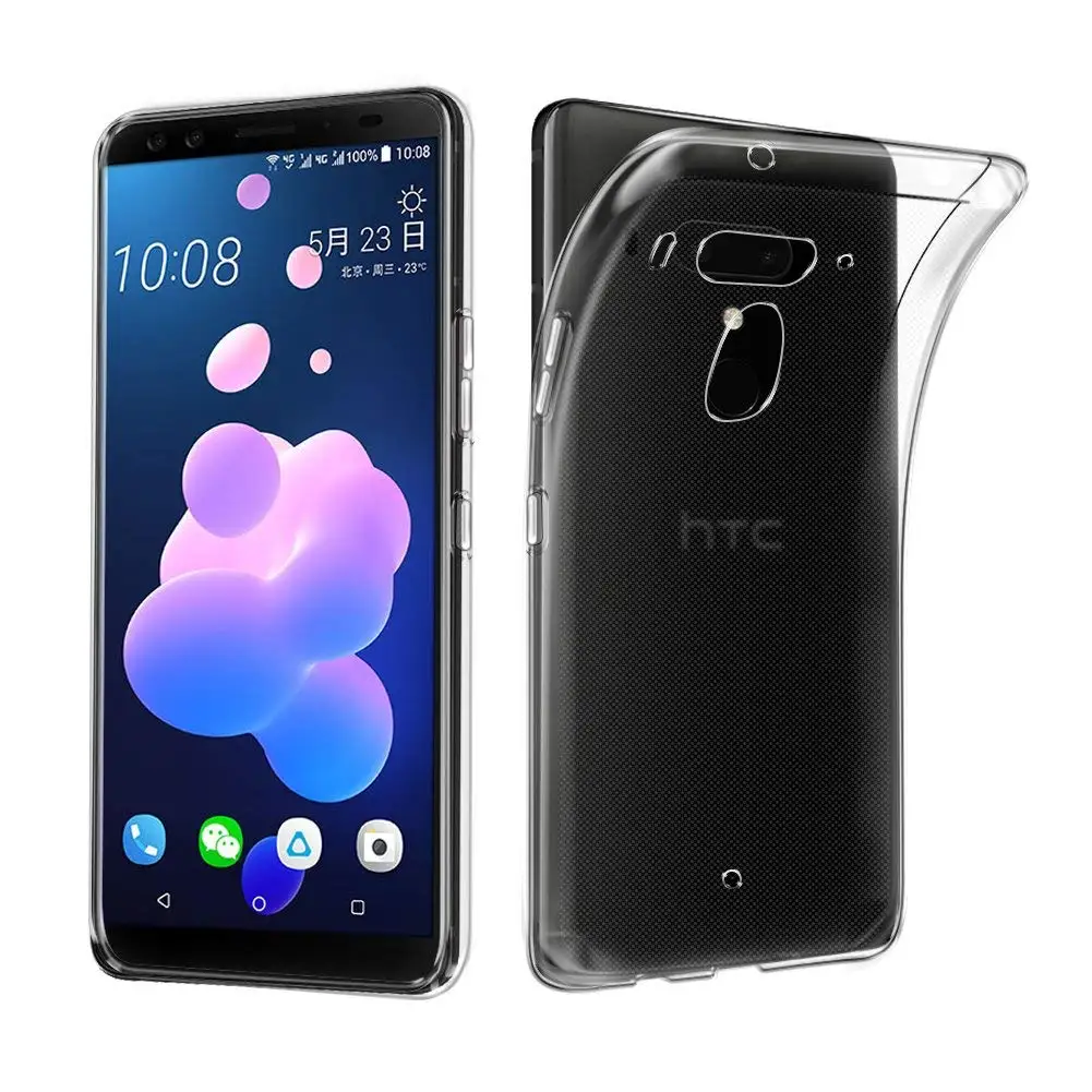 Для HTC U12 Plus /U12 + тонкий прозрачный чехол мягкий гелевый ТПУ силиконовый резиновый