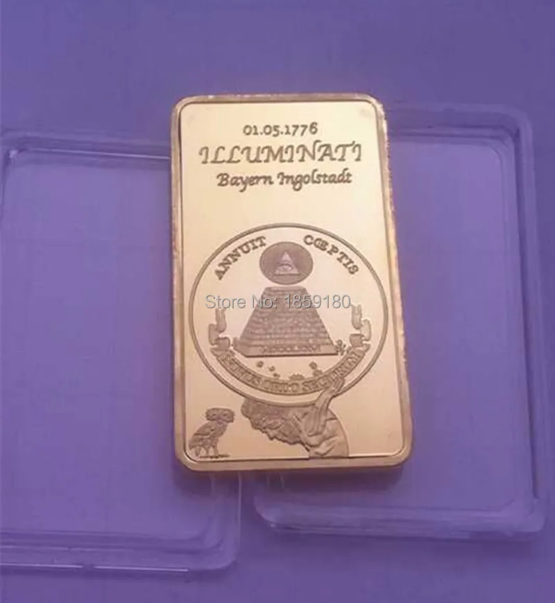 Золотой слиток-иллюминат 24 карата. Масонский сговор FreeMason заказ слитка 10